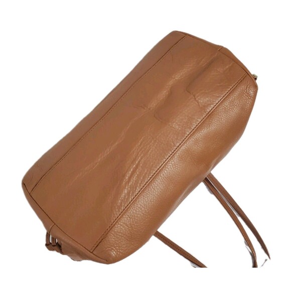 Tory Burch Marion Slouchy‎ Tote Bag East-West Bark Brown Pebbled Leather Purse - Picture 5 of 15